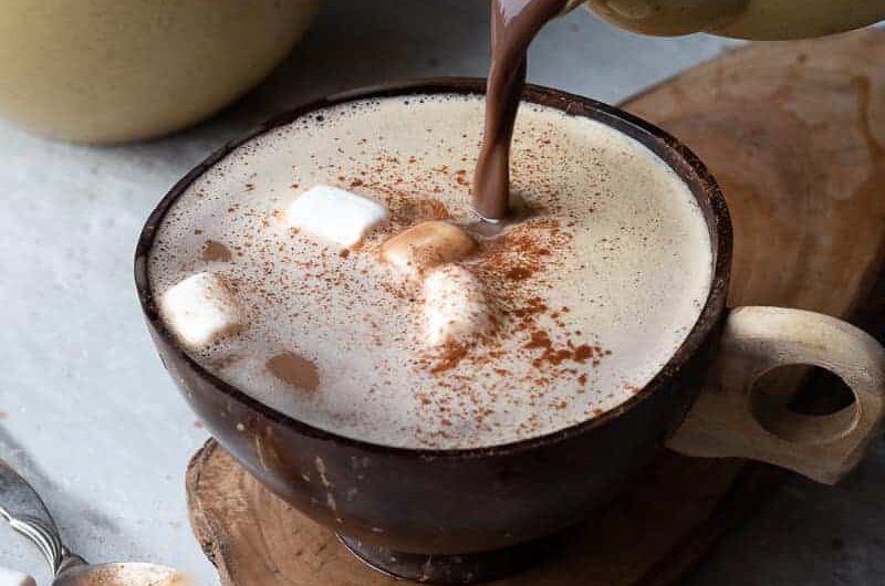 The Perfect Dairy-free Hot Chocolate Recipe, cinnamon spice winter treat!