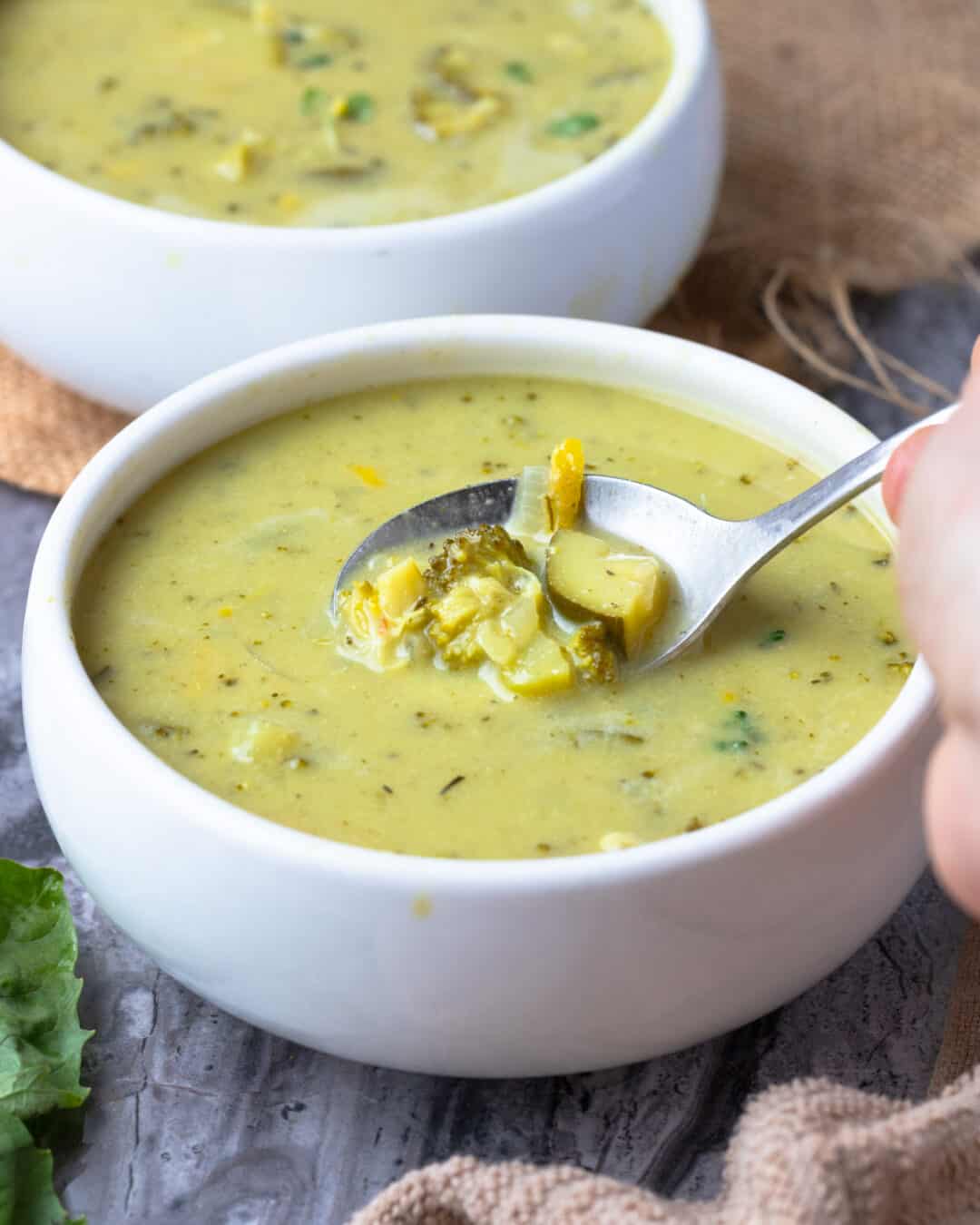 Quick Creamy Broccoli Zucchini Soup (Instant Pot Option) AtMyTable