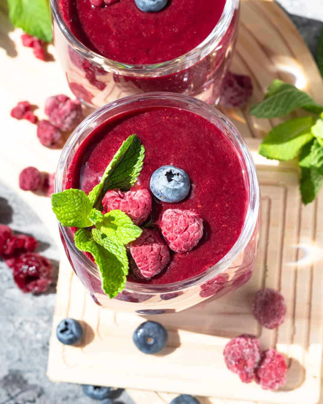 Healthy Blueberry and Raspberry Smoothie (Dairy-Free, No Banana ...