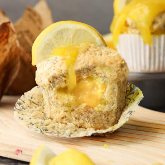 Fluffy Lemon Muffins with Lemon Curd (Glutenfree & Vegan) AtMyTable