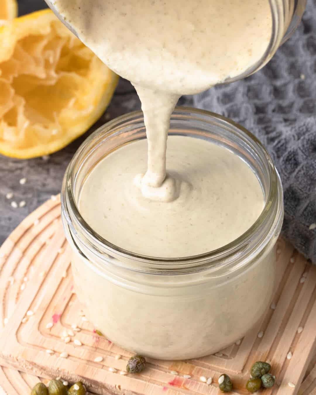 Creamy Tahini Caesar Dressing (GlutenFree, Vegan) AtMyTable