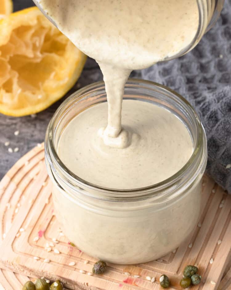 Creamy Tahini Caesar Dressing (GlutenFree, Vegan) AtMyTable