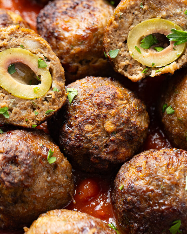 Juicy Gluten-Free Meatballs (Stuffed) - AtMyTable