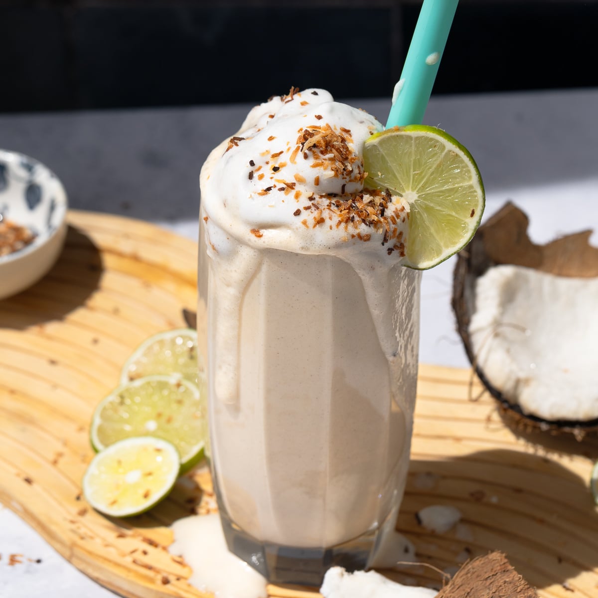 Toasted Coconut Shake with Lime (Thick and Creamy)